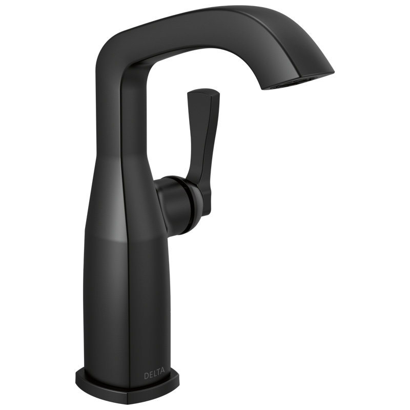 Single Handle Mid-Height Bathroom Faucet, Matte Black