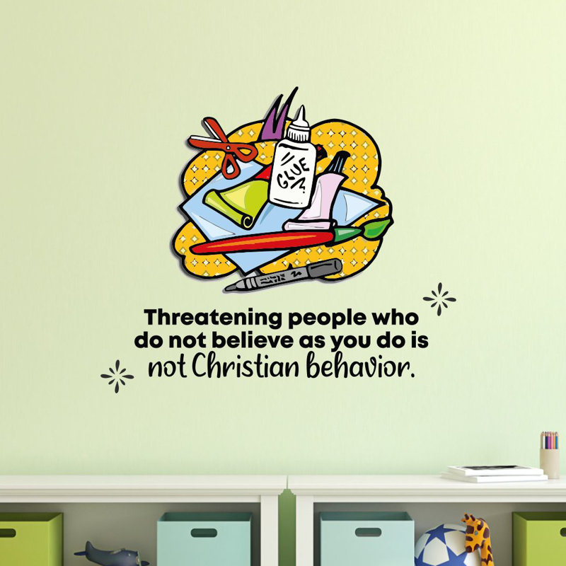 Décalcomanie murale citations de dessins animés chrétiennes Behavior, H 27 po x l 30 po x P 0,05 po