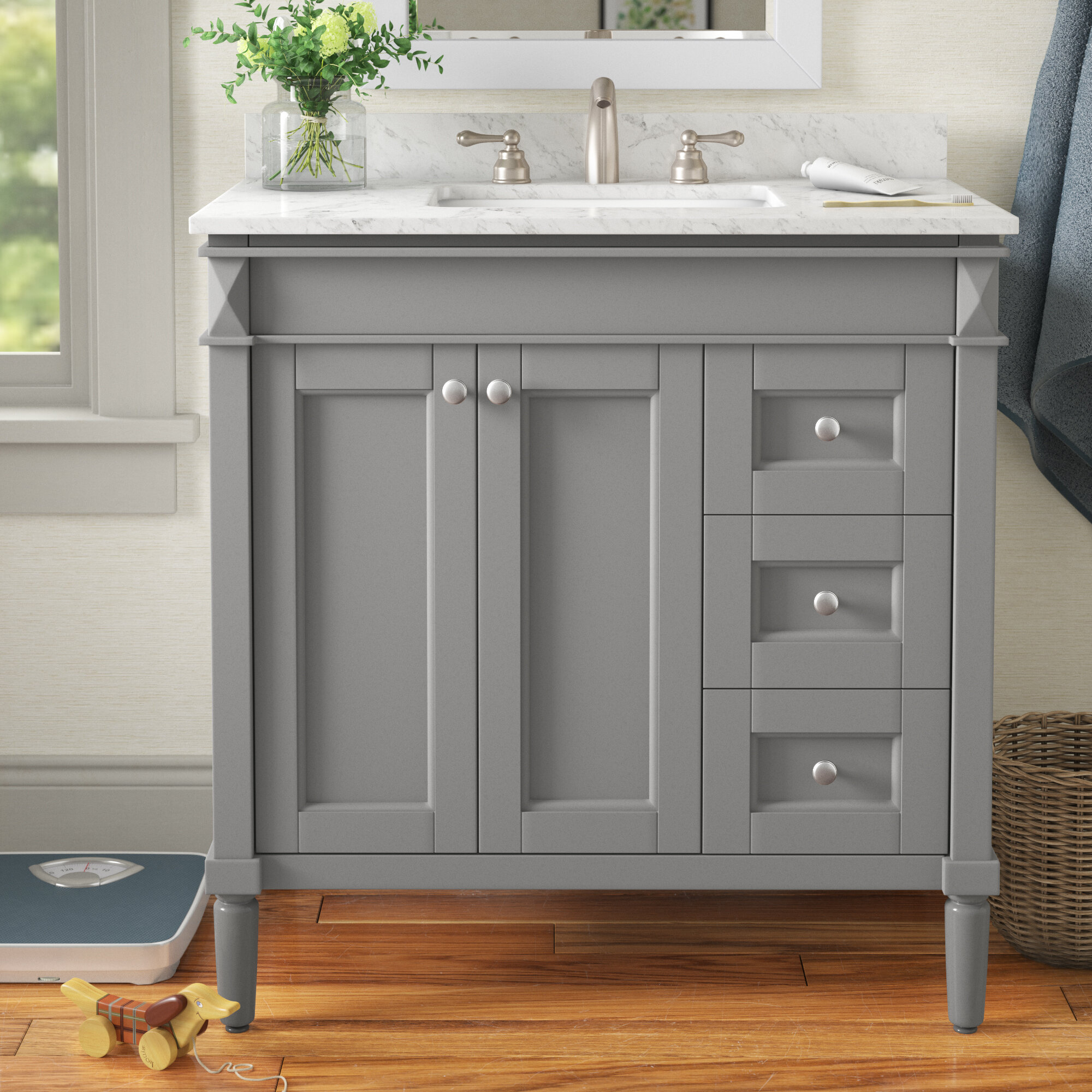 SSWW Bathroom Vanity- Cabinet door with 3 drawers