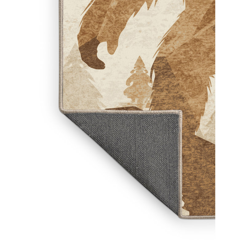 Tapis beige moelleux moelleux et moelleux avec motif beige, 4 x 6
