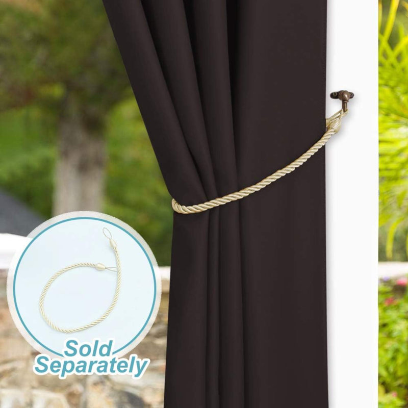 Outdoor Curtains Windproof Weatherproof Porch Curtains Premium Thick Outdoor Privacy Grommet Top Panels For Patio Gazebo And Pergola 1 Panel