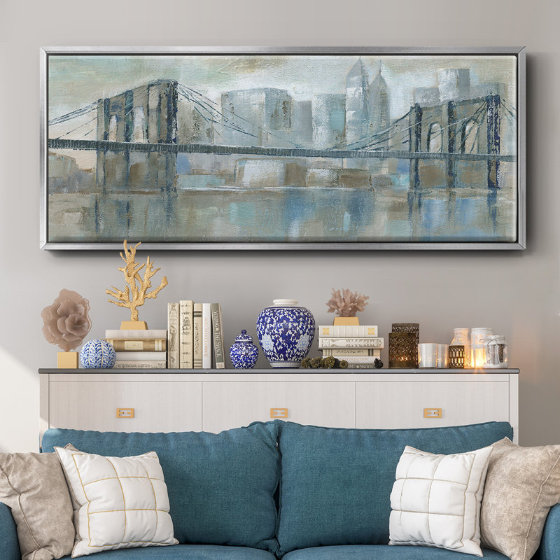 East River Wonder- Framed Canvas, 24" H x 60" W
