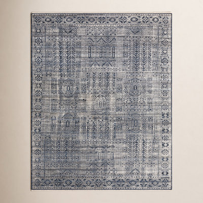 Indrakumar Dark Blue Hand-Knotted Rug