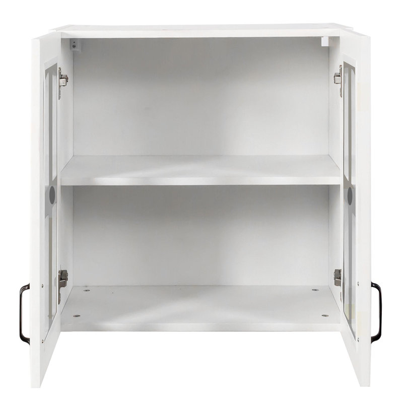 Armoire murale, armoire murale avec porte vitrée, armoire flottante avec tablettes réglables pour la cuisine, la salle de bain et le salon