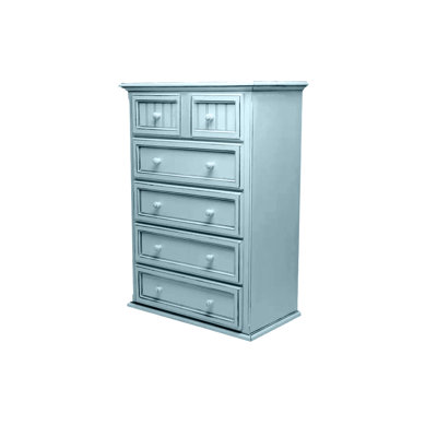Coastal Solid Wood 6 Drawer Chest
