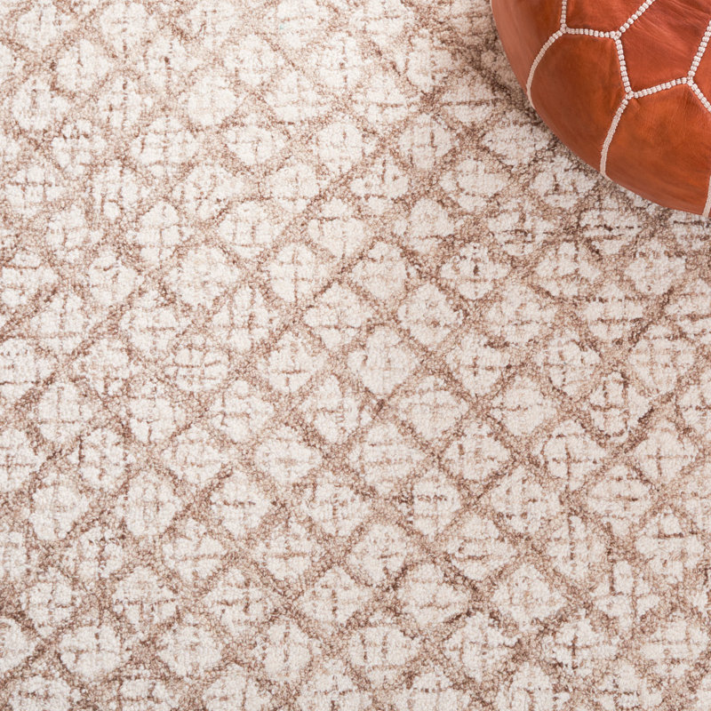 Abstract Hand Tufted Wool, Cotton Geometric Rug, Rectangle 8' x 10'