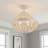 4-light Matte Black Beaded Semi-flush Mount-1920776601