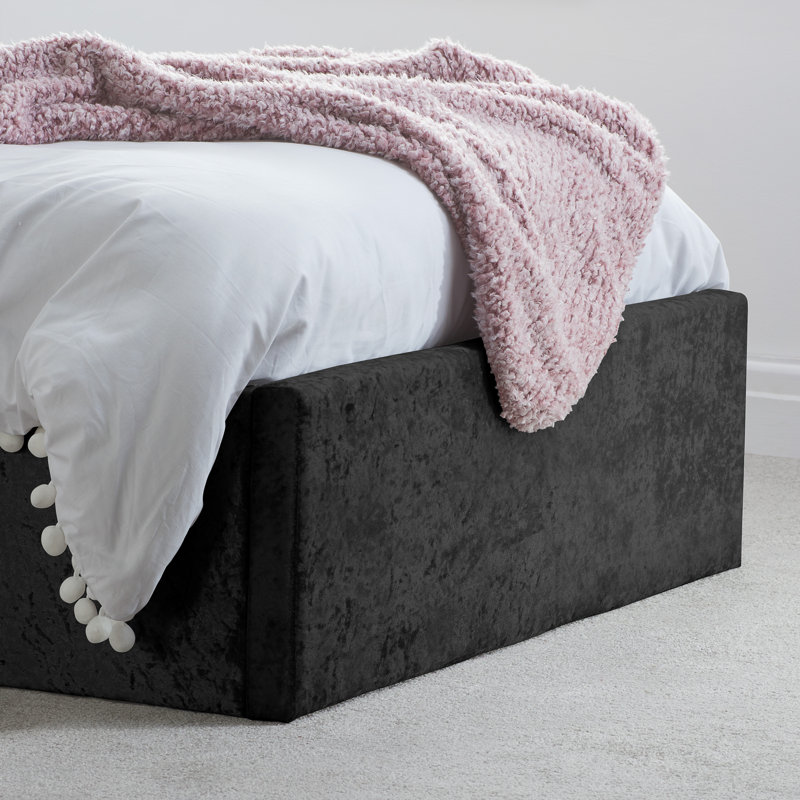 Beckey Upholstered Ottoman Bed, Single (3'), Black