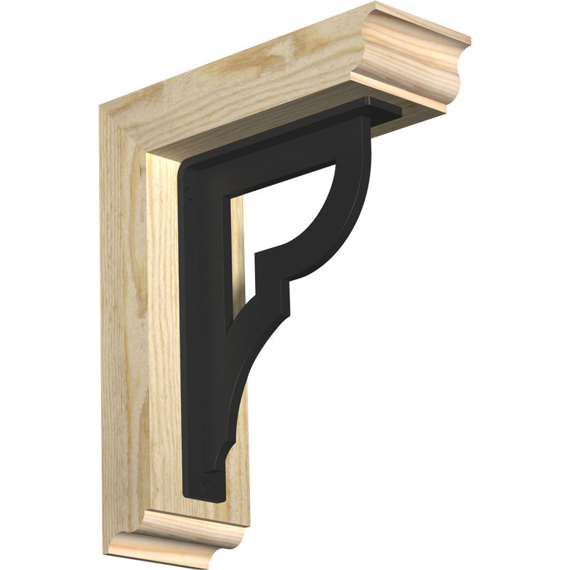 Support simple en fer Bradford 8 po, H 14 po x P 11 1/2 po, Sapin de Douglas de l 3 1/2 po x T 2 po (lisse)