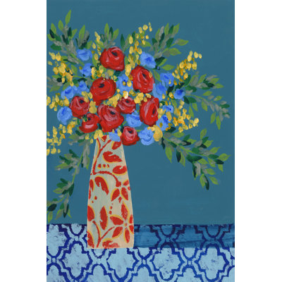 «A Gathering of Flowers II» par Regina Moore - peinture sur toile tendue
