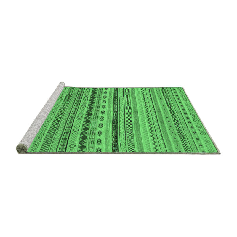 Tapis lavables à la machine à motif abstrait vert émeraude 2259, Carré 7 pi