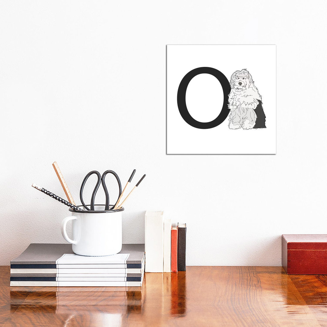 O Is For Old English Sheepdog von Sketch And Paws - No Frame Gallery-Wrapped Canvas Giclée on Canvas