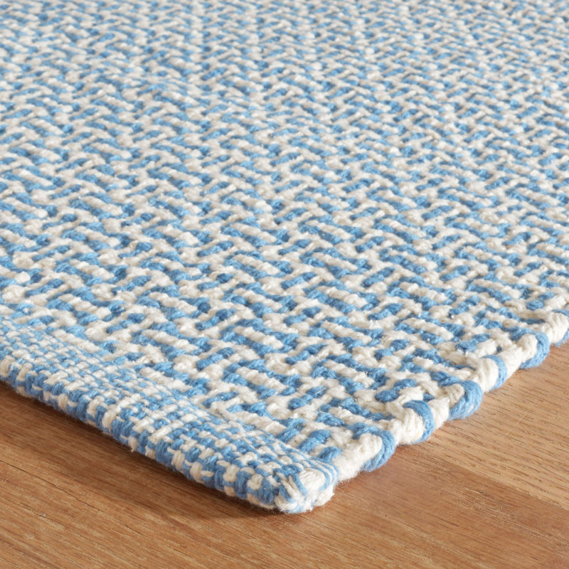 Miss Muffet Handwoven Cotton Rug, Rectangle 7'6" x 9'6", French Blue