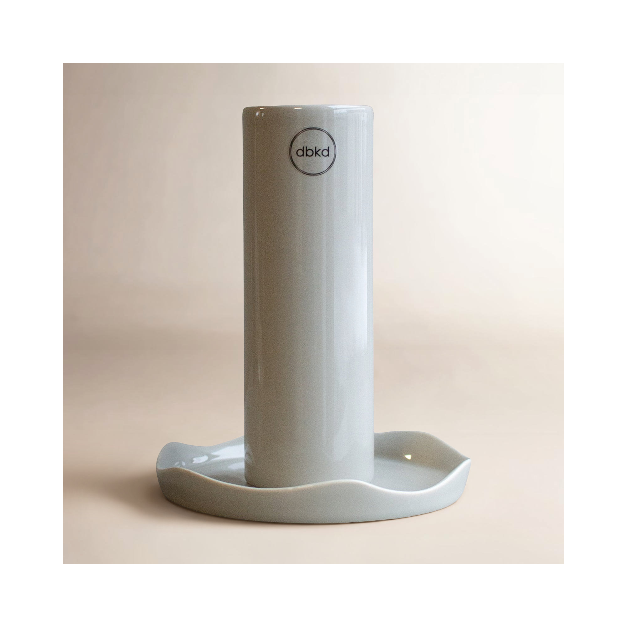 Med. Wave Candle Holder Shiny Mole, 5.91" H x 4.75" W x 4.75" D