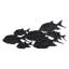 Décoration murale côtière poisson décoratif en métal côtier pour décoration d'intérieur - 41 po, bleu et blanc