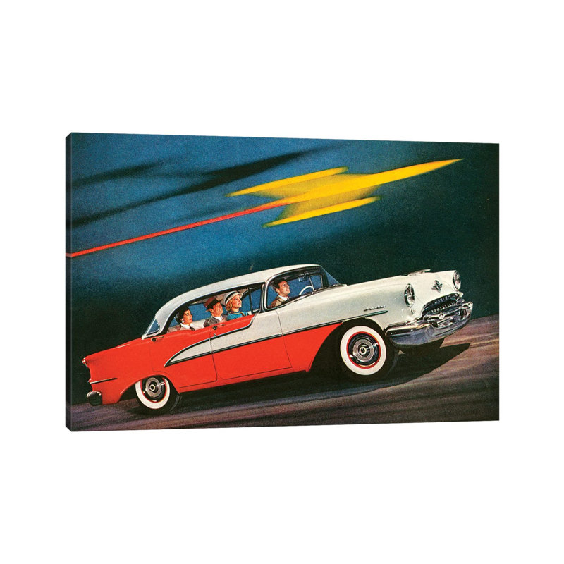 1955 Oldsmobile Magazine Advert Detail 1 Piece Wall Art on Canvas, 20.32cm H x 30.48cm W x 1.91cm D, Wrapped Canvas