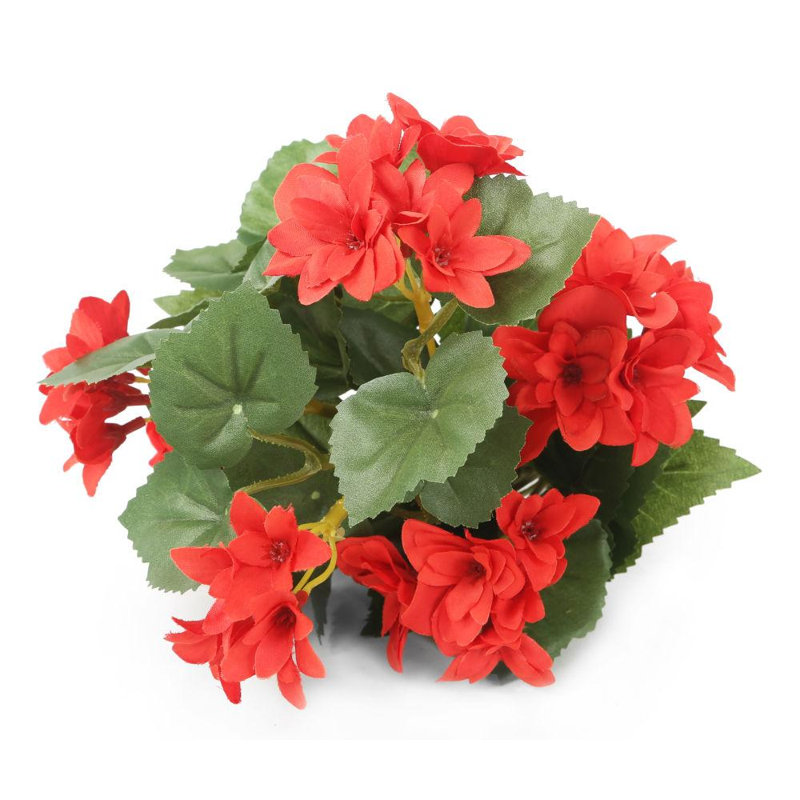 Faux Silk Peony Arrangement in Vase, Red, 10cm H x 10cm W x 10cm D