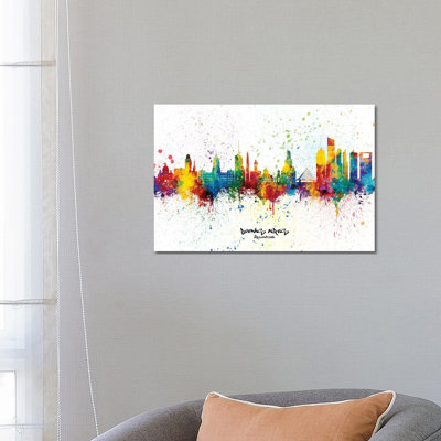 Buenos Aires Argentina Skyline Splash by Michael Tompsett - Wrapped Canvas Gallery-Wrapped Canvas Giclée