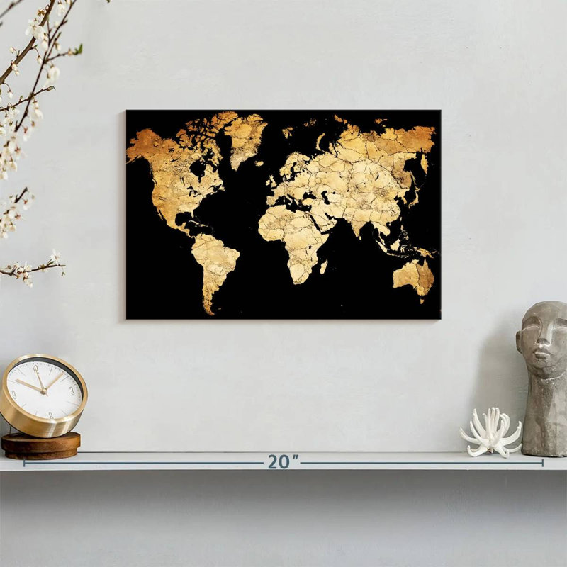 Soil World Map Canvas Print, H 8 po x l 12 po x P 1 po