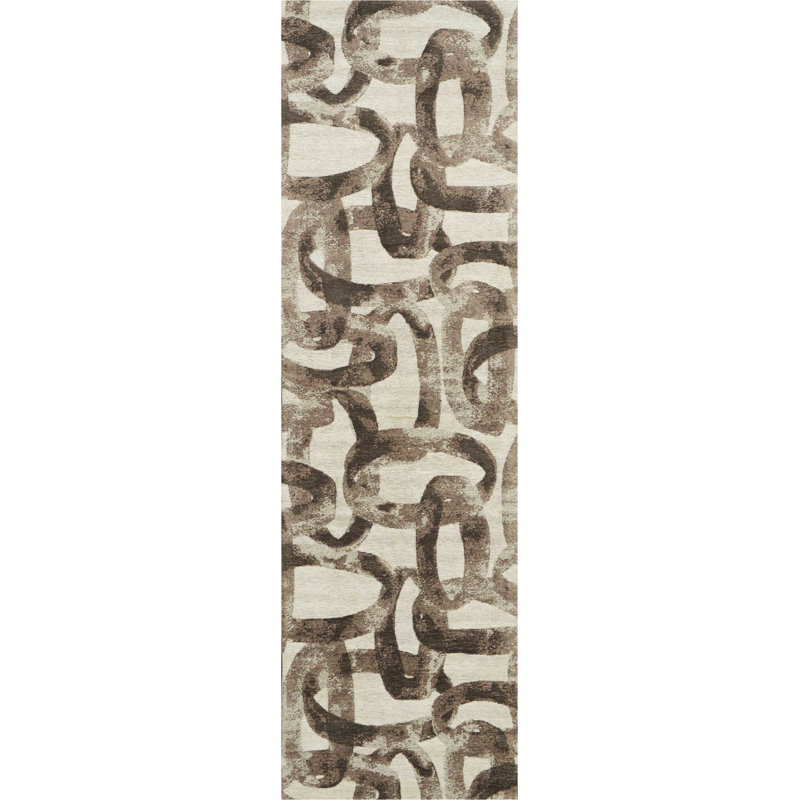 Jeness Abstract Area Rug in Glacier, Runner 2'3" x 7'6"