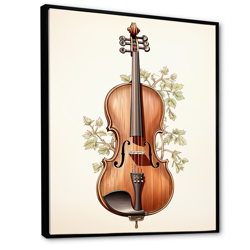 «Brown Brooding», Bourgogne, violoncelle, musique II - musique, art mural, H 32 po x l 24 po x P 1 po, Cadre flottant noir