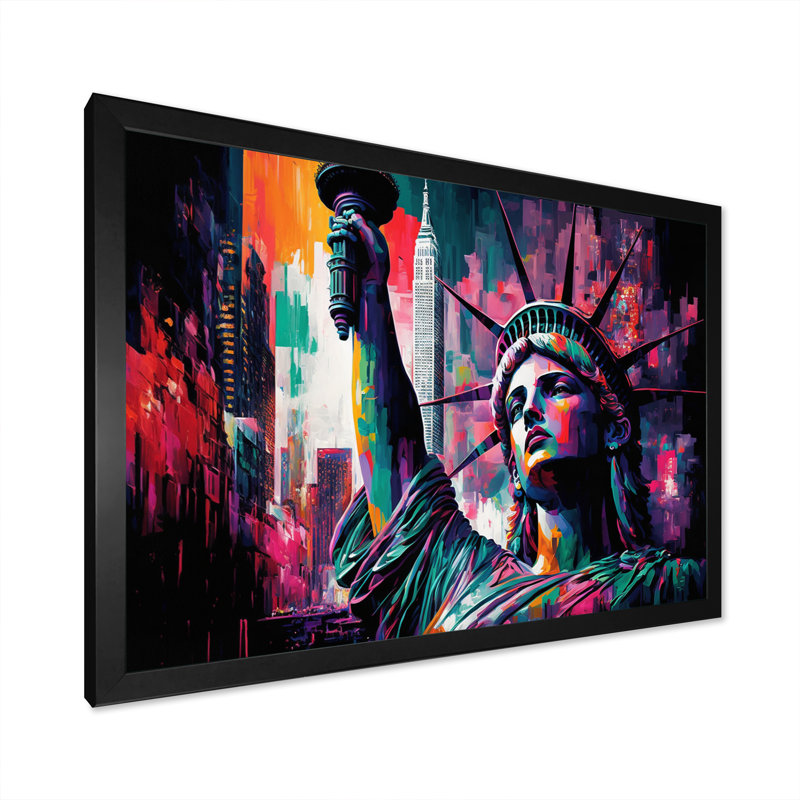 «New York Lady Liberty III», reproduction sur toile, H 34 po x l 44 po x P 1,5 po, Impression noire sur toile encadrée
