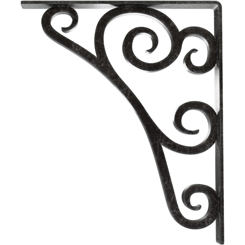 Support en fer forgé Tristan, Argent antique, H 15 po x l 2 po x P 12 po
