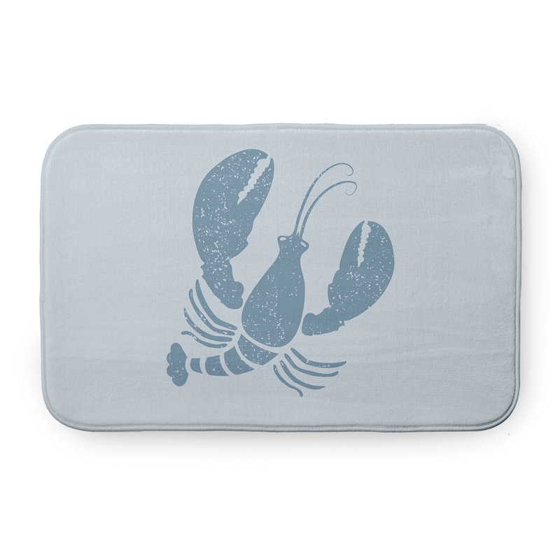 Microfiber Non-Slip Bath Mat, Blue, 21" W x 34" L