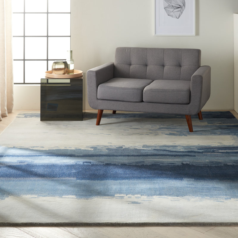 Wool Abstract Area Rug, Rectangle 3' x 5'