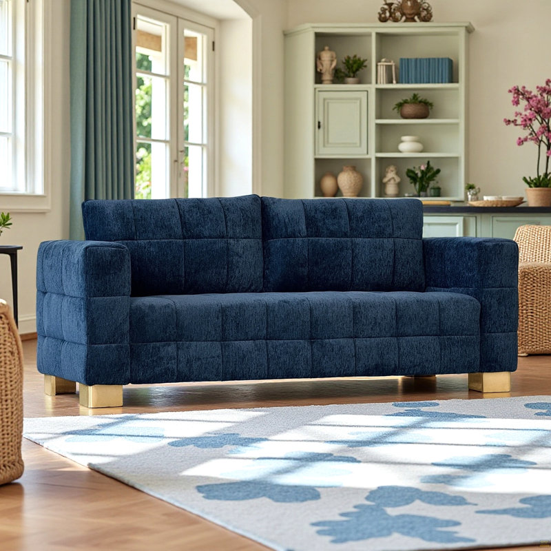 Chenille Upholstered Couch