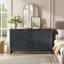 Commode 6 tiroirs avec plateau en faux marbre et design incurvé