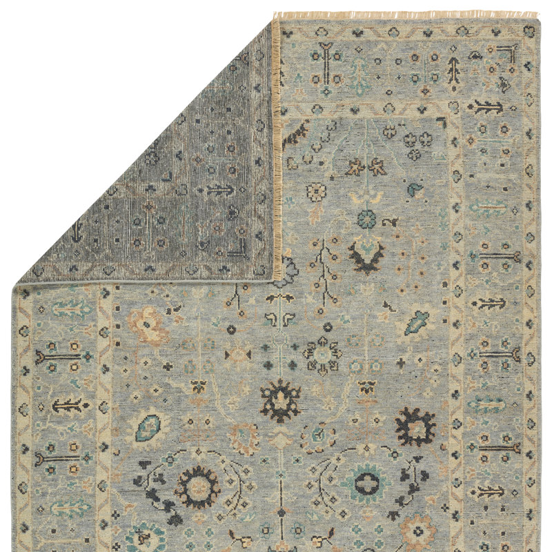 Jaipur Living Nysa RHA11 Handknotted Floral Blue and Green Area Rug (12'x15'), Rectangle 8' x 10'