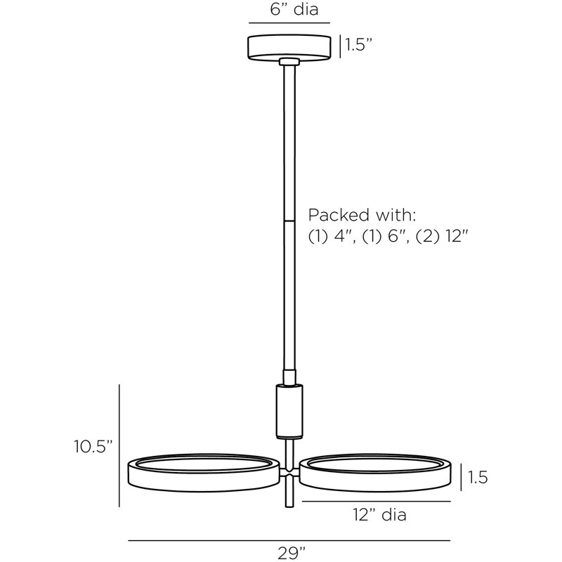 Alexander 2 - Light LED Chandelier