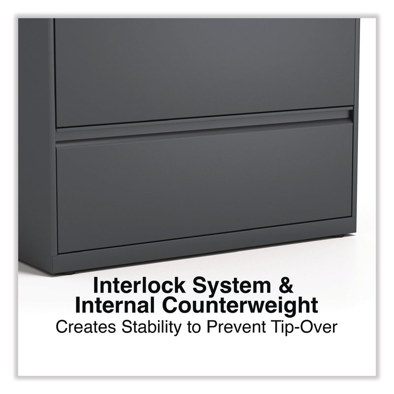 Charcoal 36'' Wide 5-Drawer Steel Lockable File Cabinet
