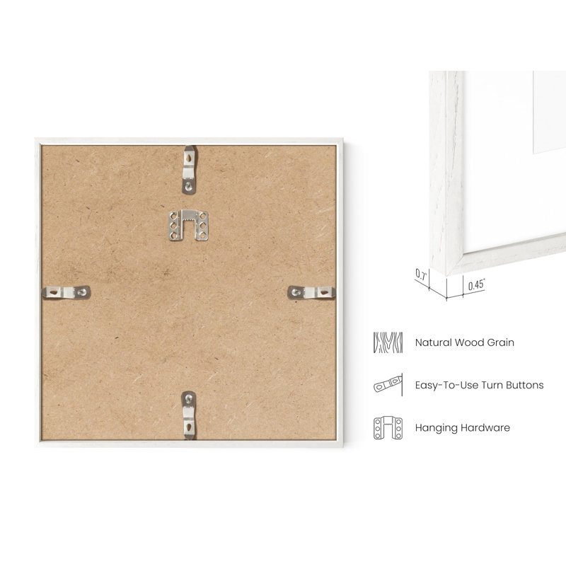 Ensemble de 15 cadres carrés Haus et Hues, Blanc, L 10 po x H 10 po