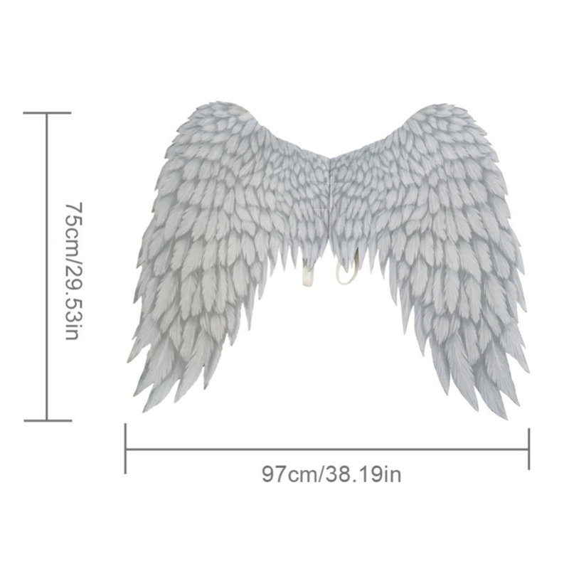 White Angel Wings Costume Foldable Feather Halloween Decorations Angel Wing Christmas Decoration Gift For Adults, White