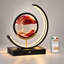 Lampe de table moderne à intensité variable, effet sable, avec disque en verre réversible, 3 températures de couleur et télécommande