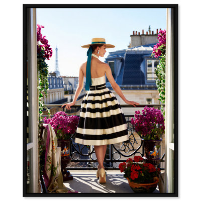 Paris Stripes Canvas Architecture Print by Oliver Gal, Black Frame, 16 x 20