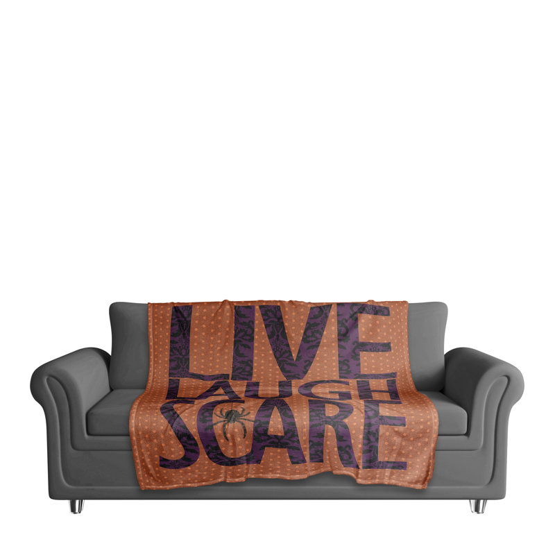 Live Laugh Scare Hand Woven Throw Blanket, 50" W x 60" L