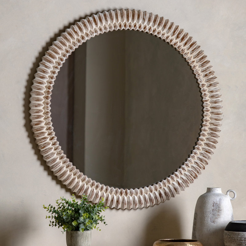 Janette Mirror, White Wash, 90 cm H x 90 cm W