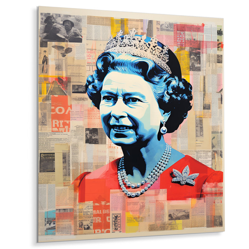 Pop Art Queen Elizabeth S Magazine III - Magazines Metal Wall Art, 20" H x 12" W x 1" D