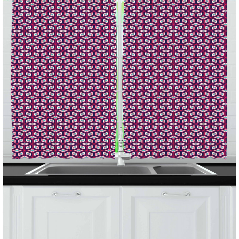 Geometric Tailored Kitchen Curtain