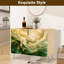 Sideboard Buffet Cabinet with Storage Elegant Floral Design White Flowers Golden Green Flowing with 2 Doors for Living Room and Kitchen