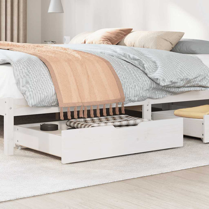 Underbed Storage Drawers, 17 H x 80 L x 55 W cm, White