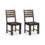 Set of Two Brown Solid Wood Ladder Back Dining Side Chairs