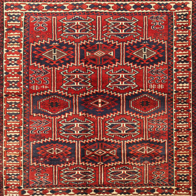 Tapis traditionnel rouge / noir