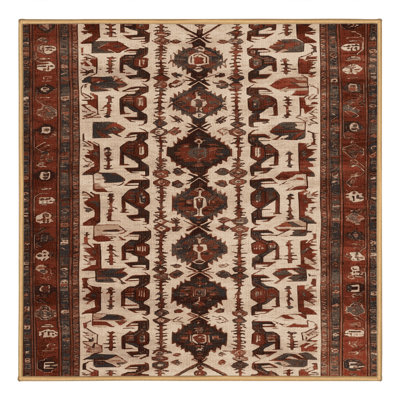 Machine Washable Persian Brown Area Rug