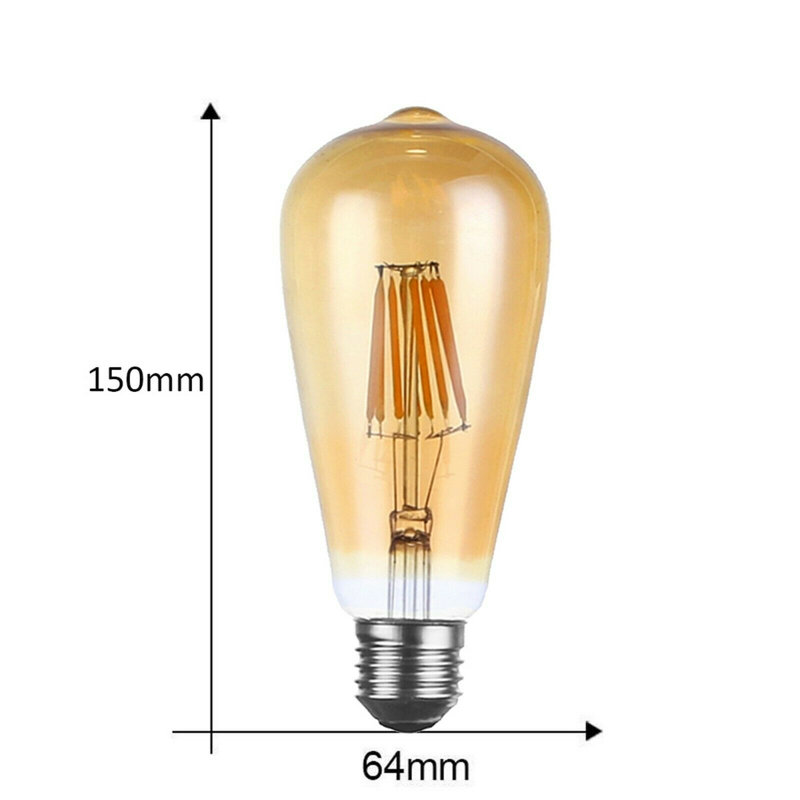 ST64 Dimmable LED E27 Screw Bulb 8W