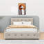 Grand lit plateforme tapissier 2 tiroirs Markeon-544026309