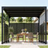 Pergola à persiennes en métal 9,8 pi x 7,9 pi et panneau de clôture d'intimité en métal 4 pièces, pavillon de patio en acier pour jardin extérieur